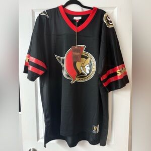 Mitchell & Ness Black and Red Hockey Jersey